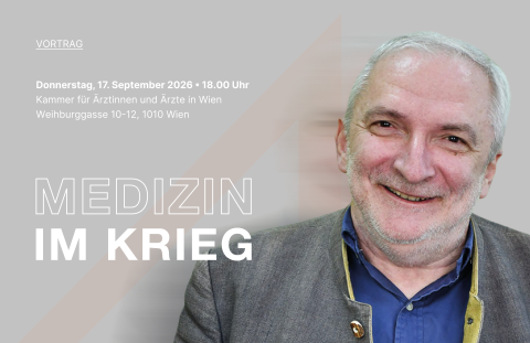 Sujet mit Ankündigung des Vortrags und Bild eines Mannes