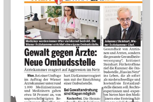 Screenshot mit einem Zeitungsausschnitt.